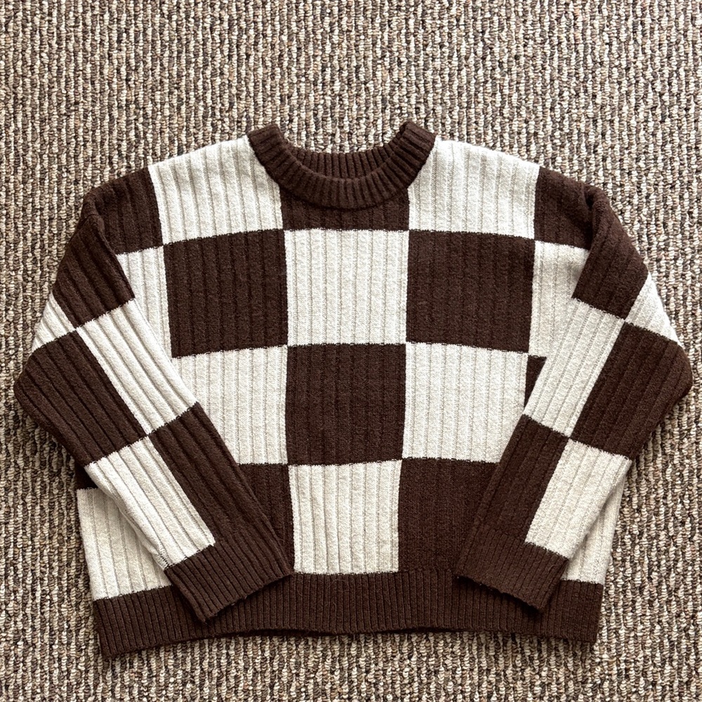 Sincerely Jules Chocolate and Cream Knit Sweater